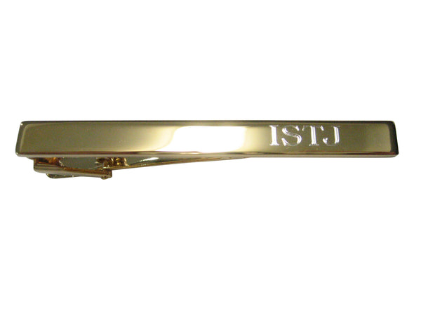 Gold Toned Etched Myers Briggs ISTJ Tie Clip