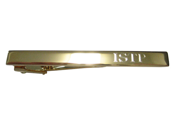 Gold Toned Etched Myers Briggs ISTP Tie Clip