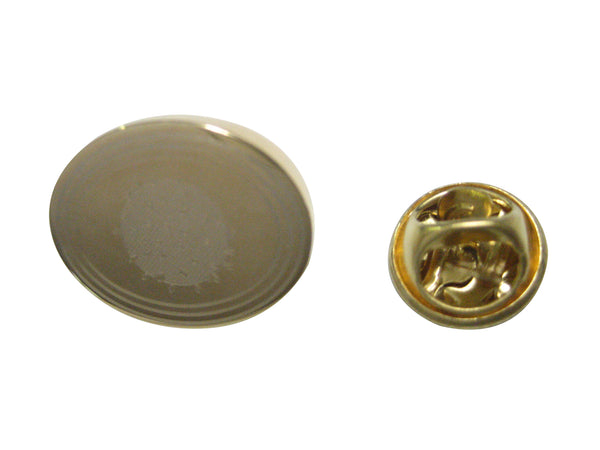 Gold Toned Etched Oval Enveloped Virus Lapel Pin