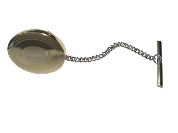 Gold Toned Etched Oval Football Tie Tack