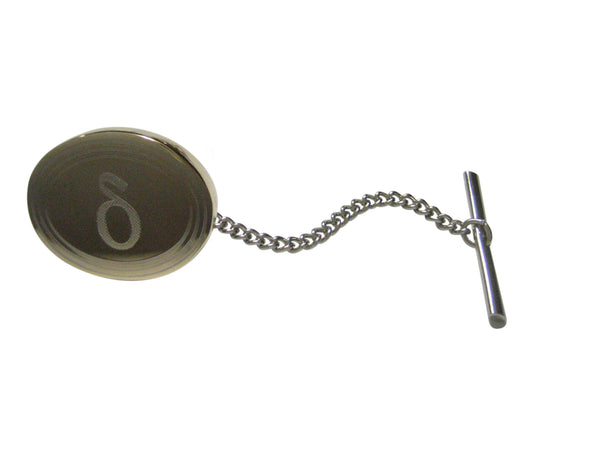 Gold Toned Etched Oval Greek Letter Delta Tie Tack