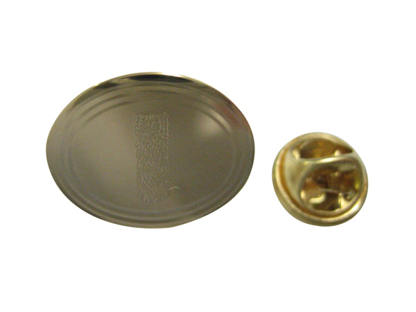 Gold Toned Etched Oval Helical Virus Lapel Pin