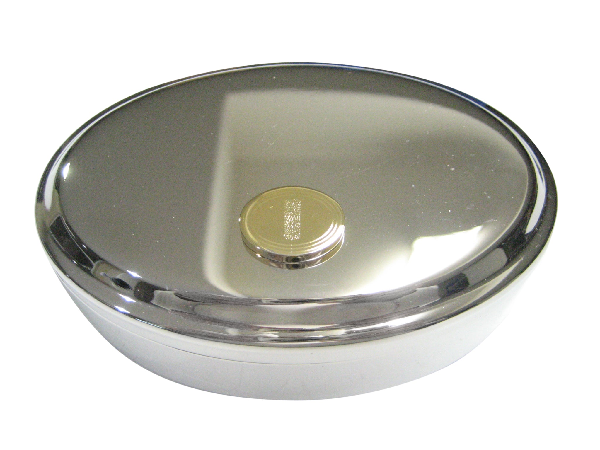 Gold Toned Etched Oval Helical Virus Pendant Oval Trinket Jewelry Box