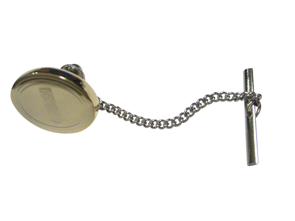 Gold Toned Etched Oval Helical Virus Tie Tack