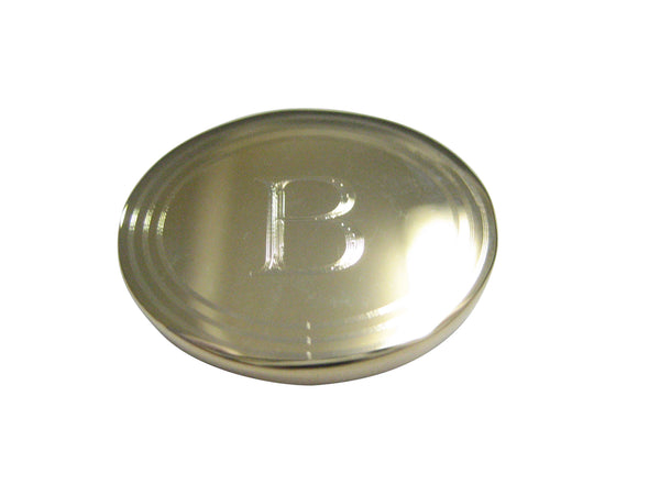 Gold Toned Etched Oval Letter B Monogram Magnet