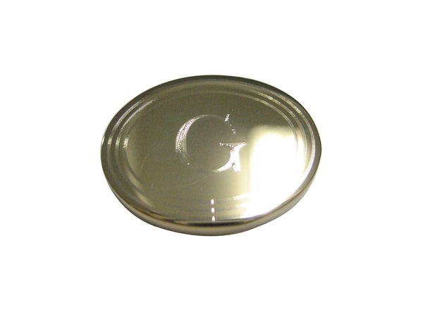 Gold Toned Etched Oval Letter G Monogram Magnet