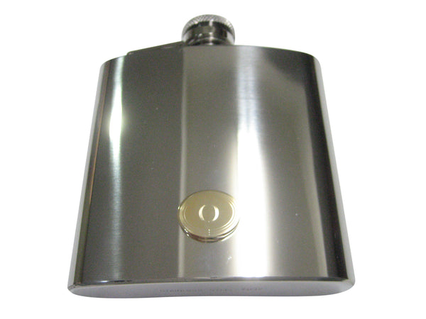 Gold Toned Etched Oval Letter O Monogram 6oz Flask