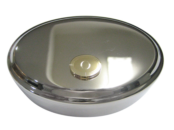 Gold Toned Etched Oval Letter O Monogram Oval Trinket Jewelry Box
