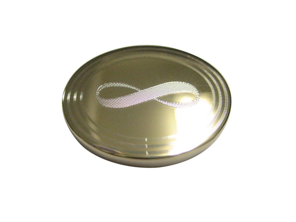Gold Toned Etched Oval Mathematical Infinity Google Googol Symbol Magnet