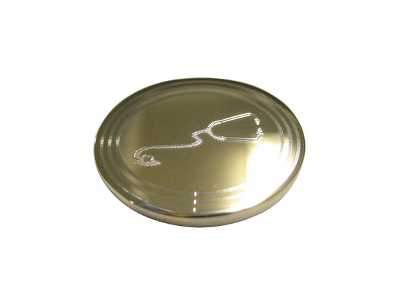 Gold Toned Etched Oval Medical Stethoscope Magnet