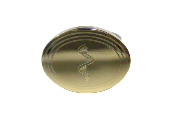 Gold Toned Etched Oval RNA Ribonucleic Acid Molecule Adjustable Size Fashion Ring