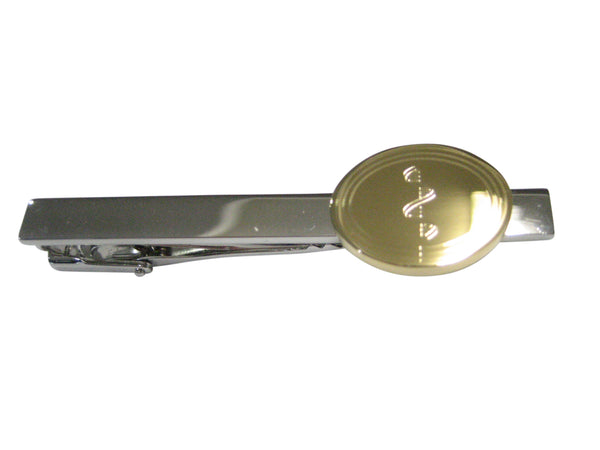 Gold Toned Etched Oval RNA Ribonucleic Acid Molecule Tie Clip