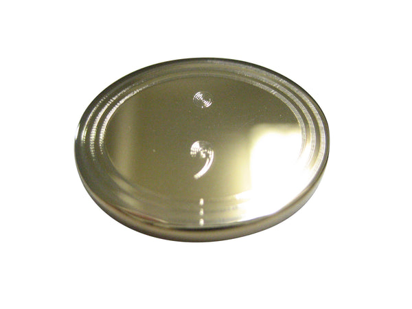 Gold Toned Etched Oval Semicolon Sign Pendant Magnet