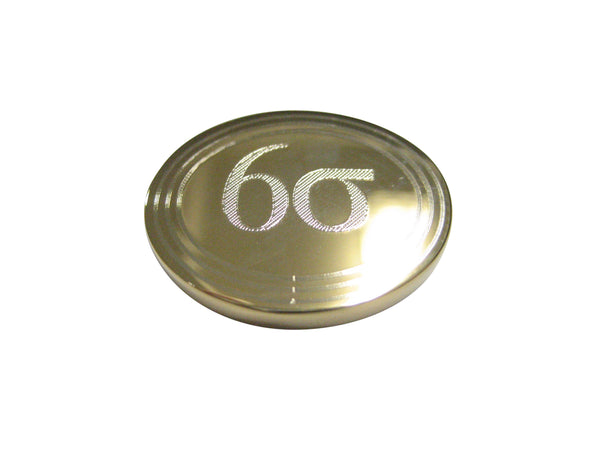 Gold Toned Etched Oval Six Sigma Magnet