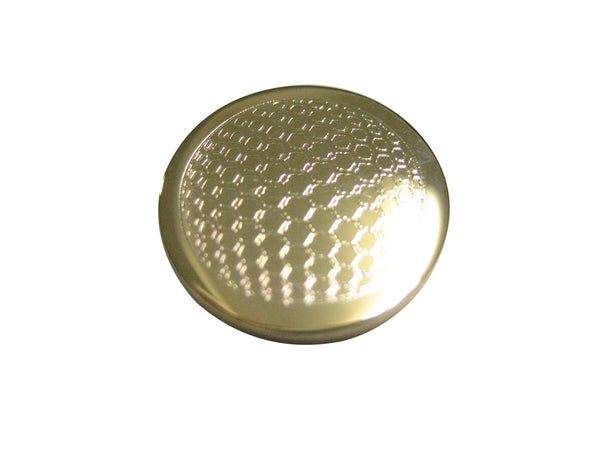 Gold Toned Etched Round Golf Ball Magnet