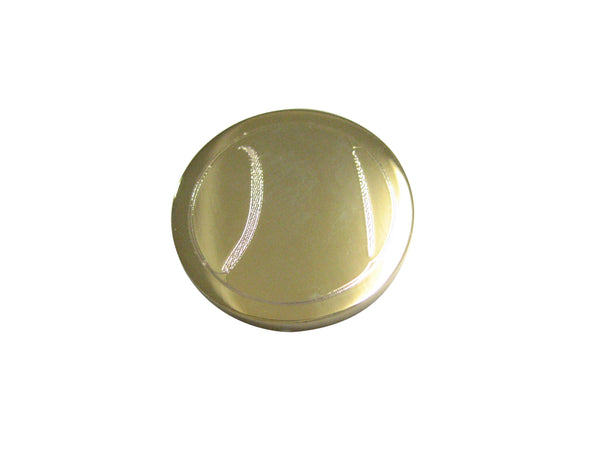 Gold Toned Etched Round Tennis Ball Magnet