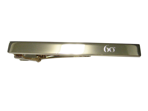 Gold Toned Etched Six Sigma Tie Clip