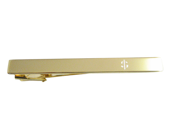 Gold Toned Etched U.S. Dollar Sign Square Tie Clip