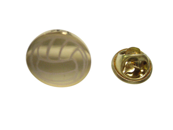 Gold Toned Etched Volleyball Lapel Pin