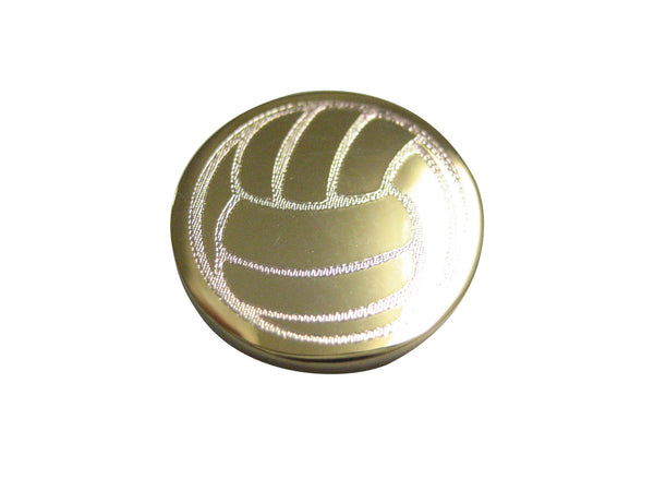 Gold Toned Etched Volleyball Magnet