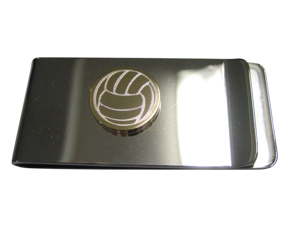 Gold Toned Etched Volleyball Money Clip