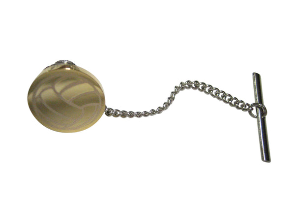 Gold Toned Etched Volleyball Tie Tack