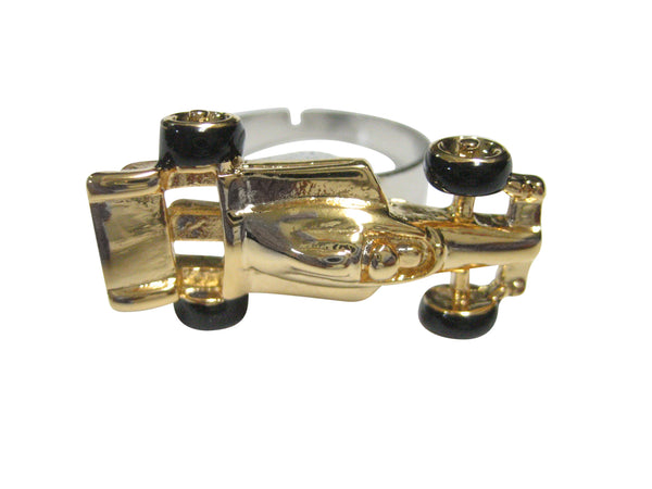 Gold Toned F1 Race Car Adjustable Size Fashion Ring