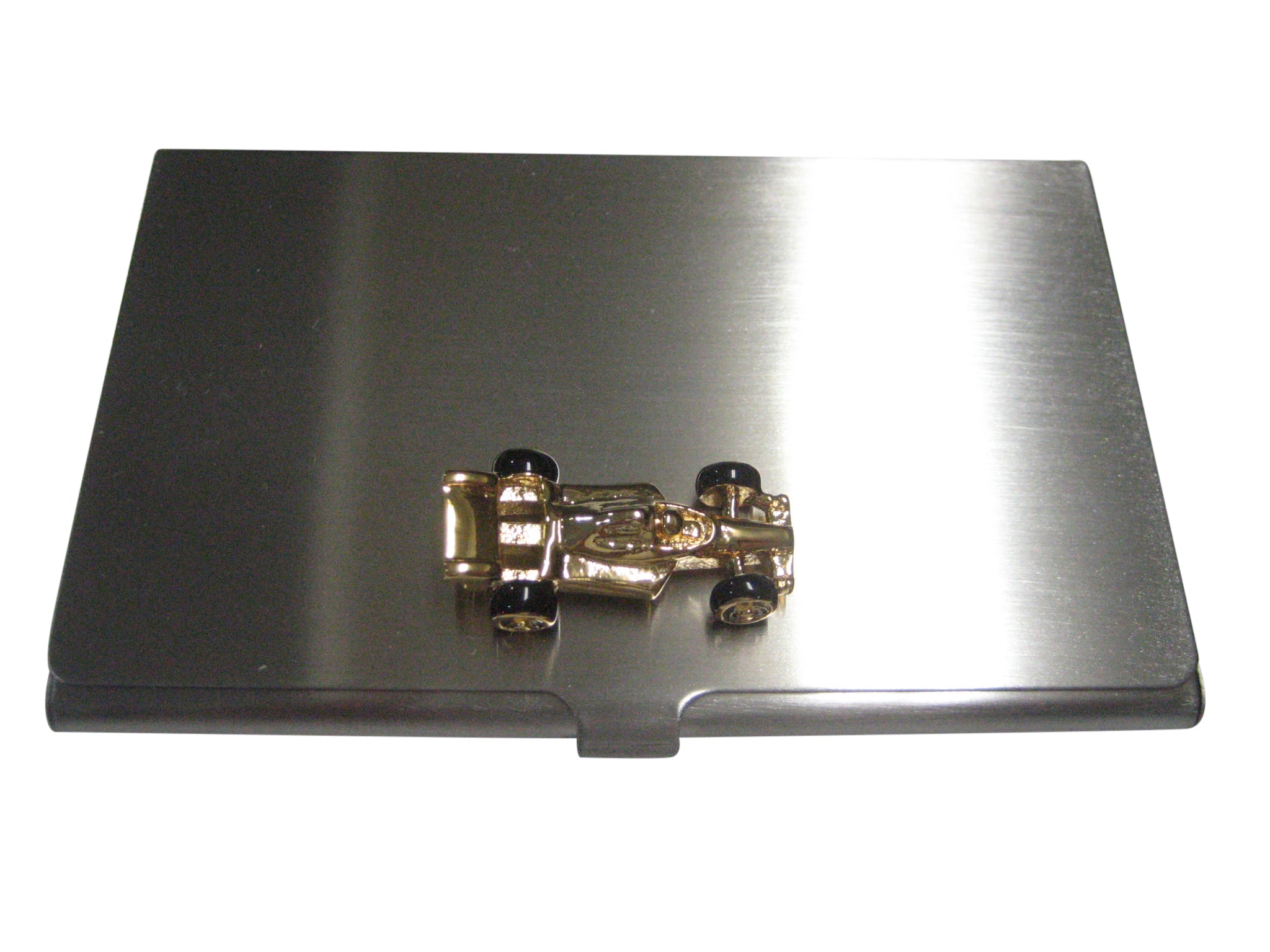 Gold Toned F1 Race Car Business Card Holder