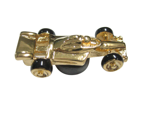 Gold Toned F1 Race Car Magnet
