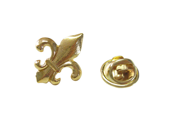 Gold Toned Fleur De Lys Lapel Pin