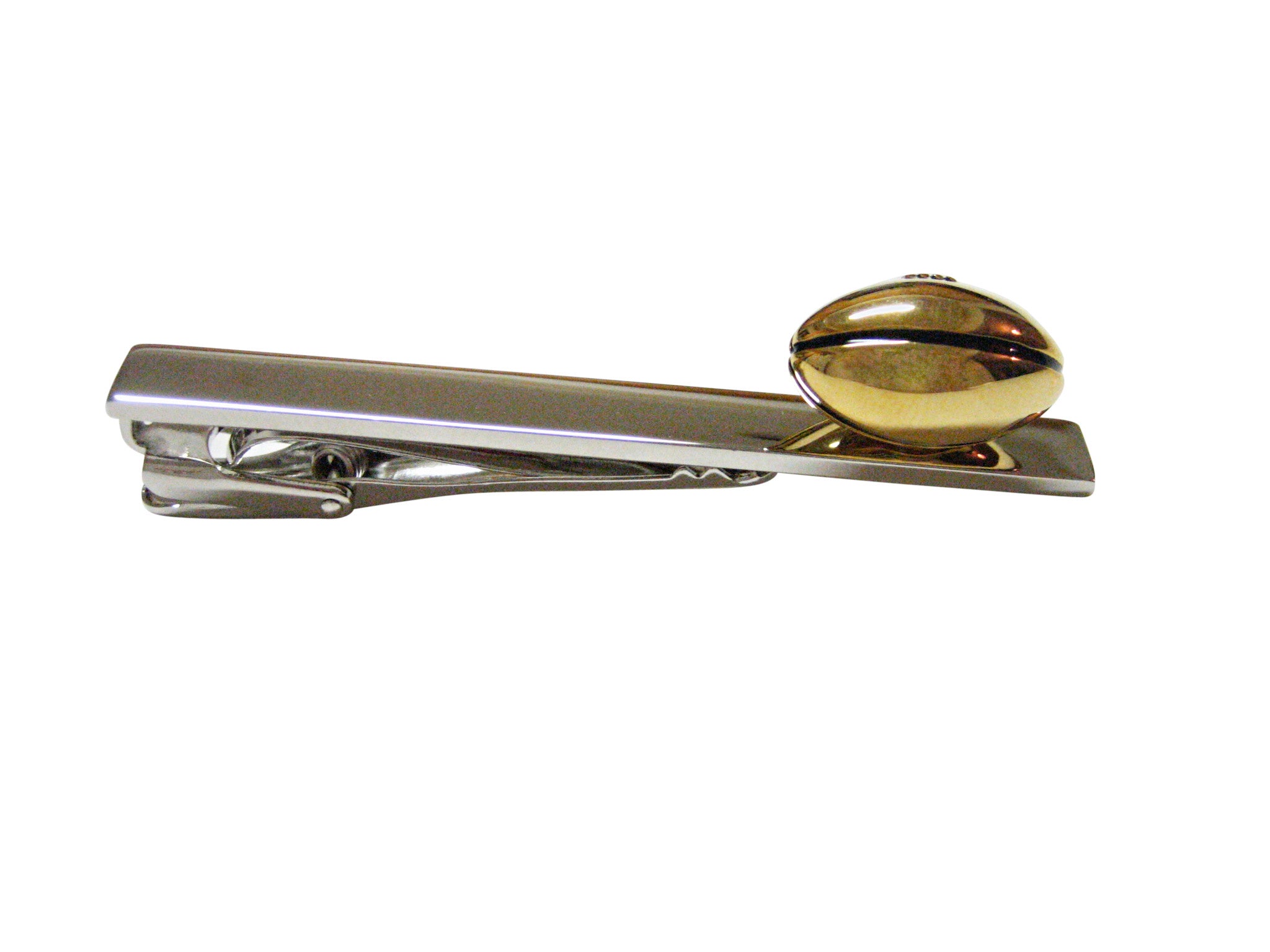 Gold Toned Football Square Tie Clip