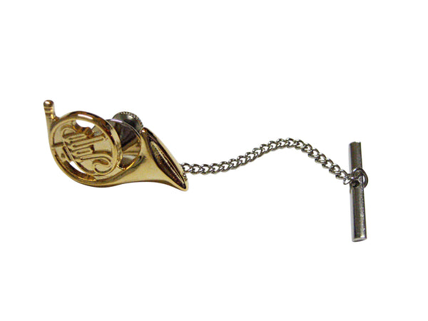 Gold Toned French Horn Tie Tack