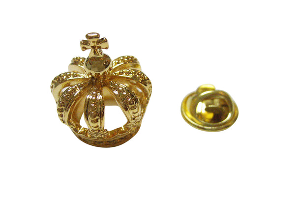 Gold Toned Full Crown Lapel Pin
