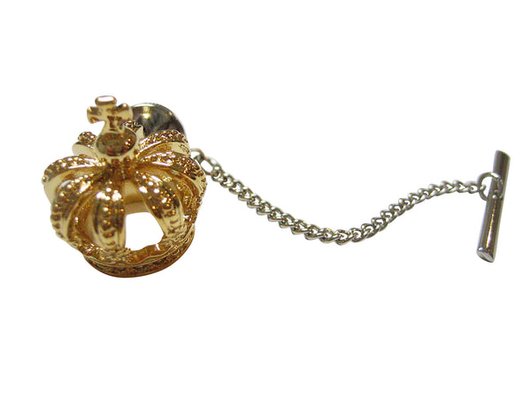Gold Toned Full Crown Tie Tack