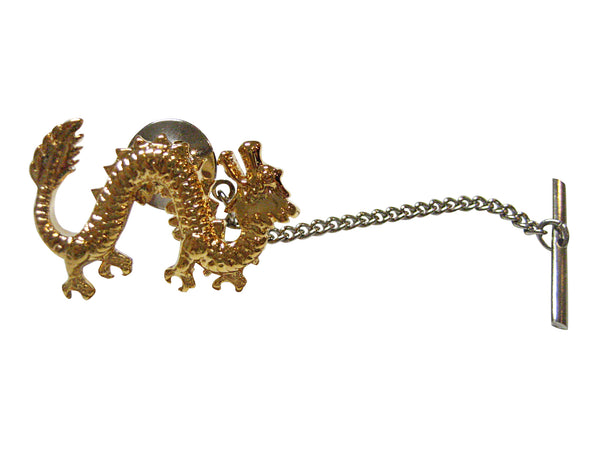 Gold Toned Full Length Dragon Tie Tack