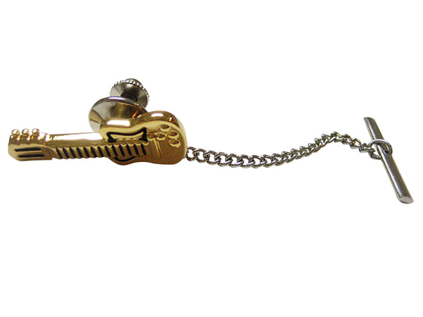 Gold Toned Guitar Musical Instrument Tie Tack