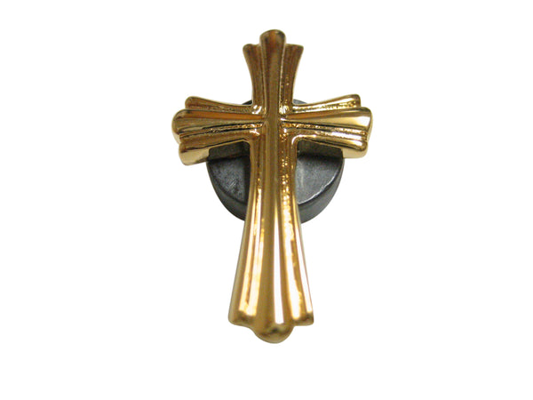 Gold Toned Intricately Detailed Cross Magnet