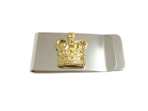 Gold Toned Large Full Crown Money Clip