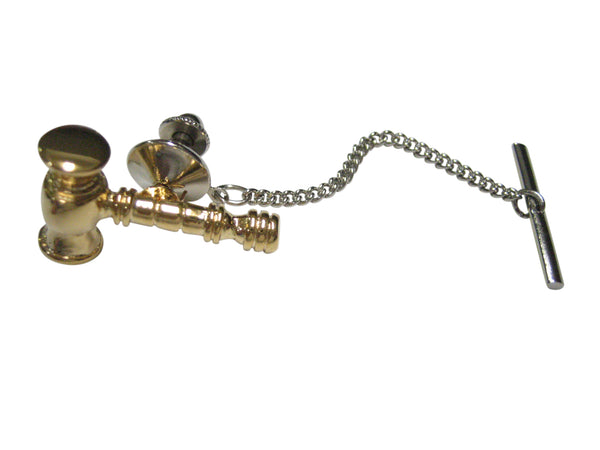 Gold Toned Law Auctioneer Gavel Tie Tack
