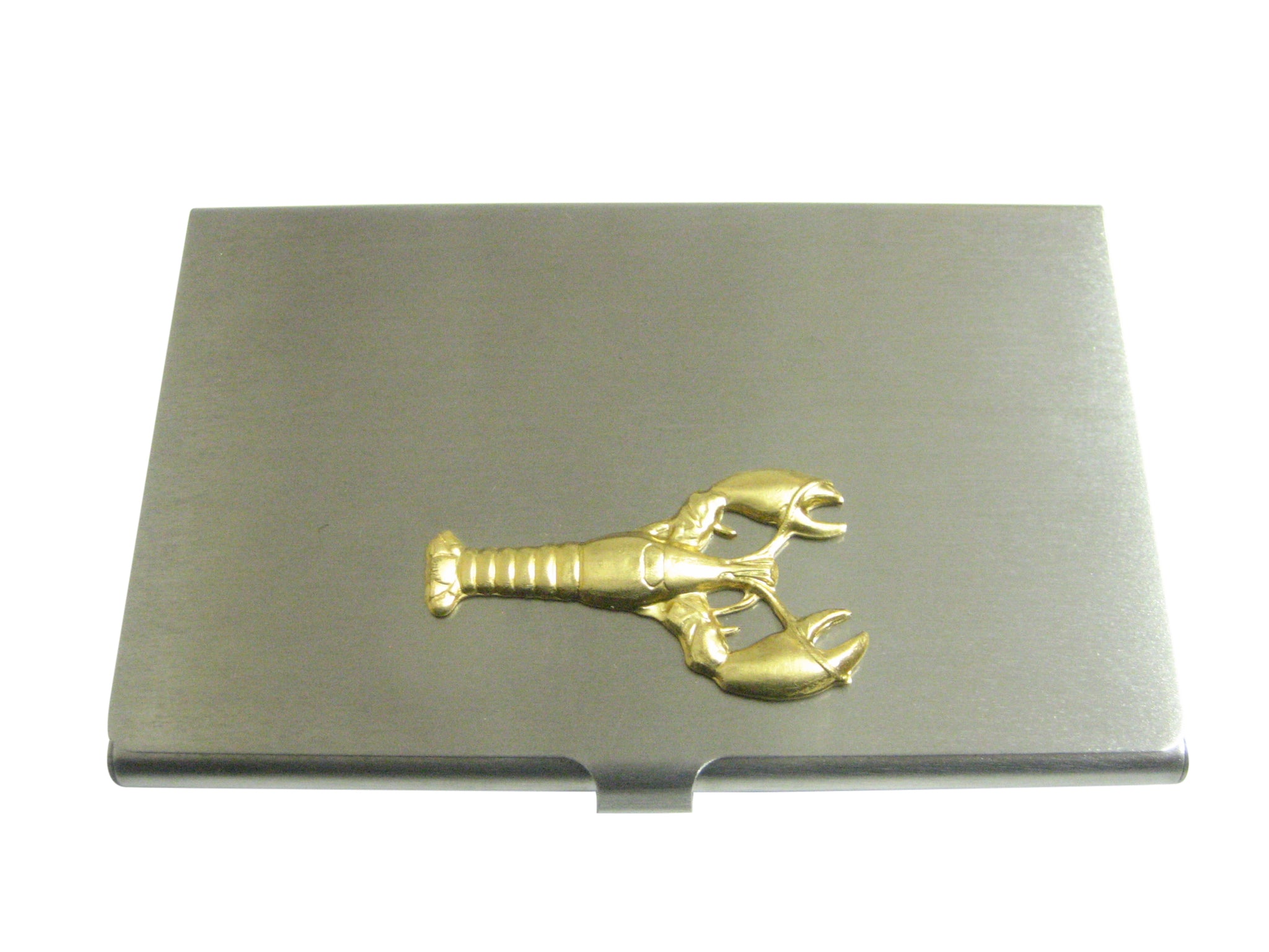 Gold Toned Lobster Pendant Business Card Holder