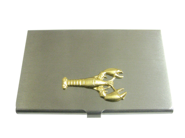 Gold Toned Lobster Pendant Business Card Holder