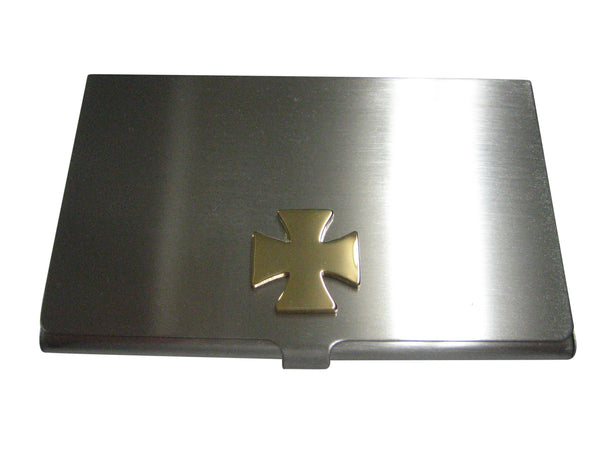 Gold Toned Maltese Cross Business Card Holder