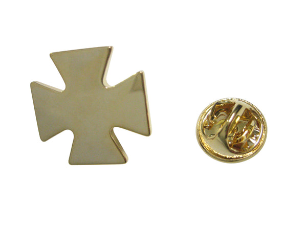 Gold Toned Maltese Cross Lapel Pin