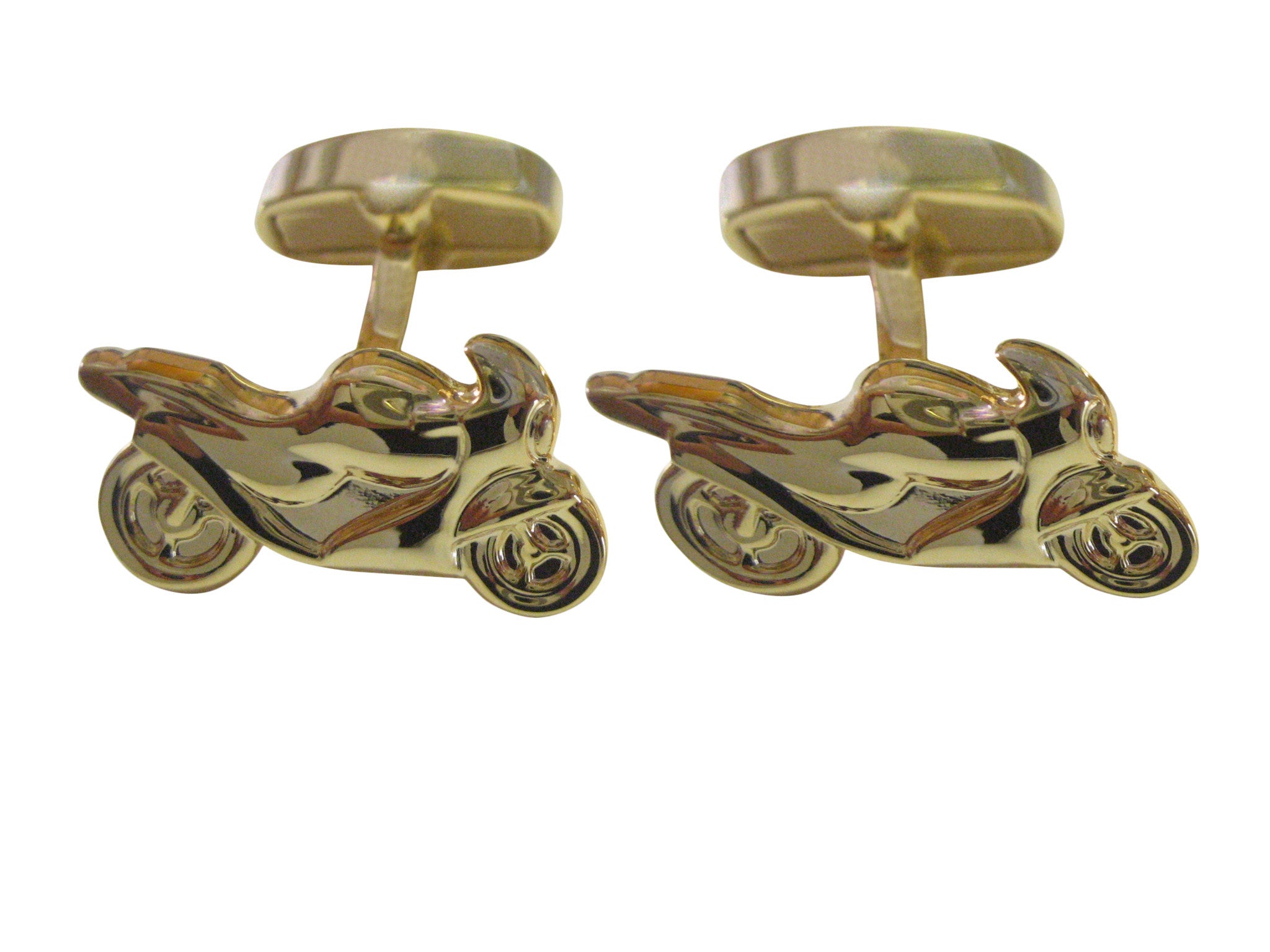 Gold Toned Motorcycle Cufflinks
