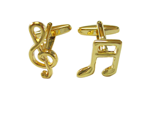 Gold Toned Musical Note Cufflinks