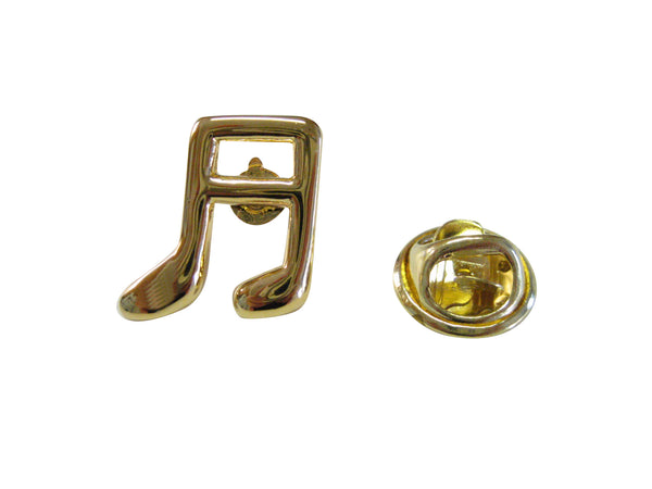 Gold Toned Musical Note Lapel Pin
