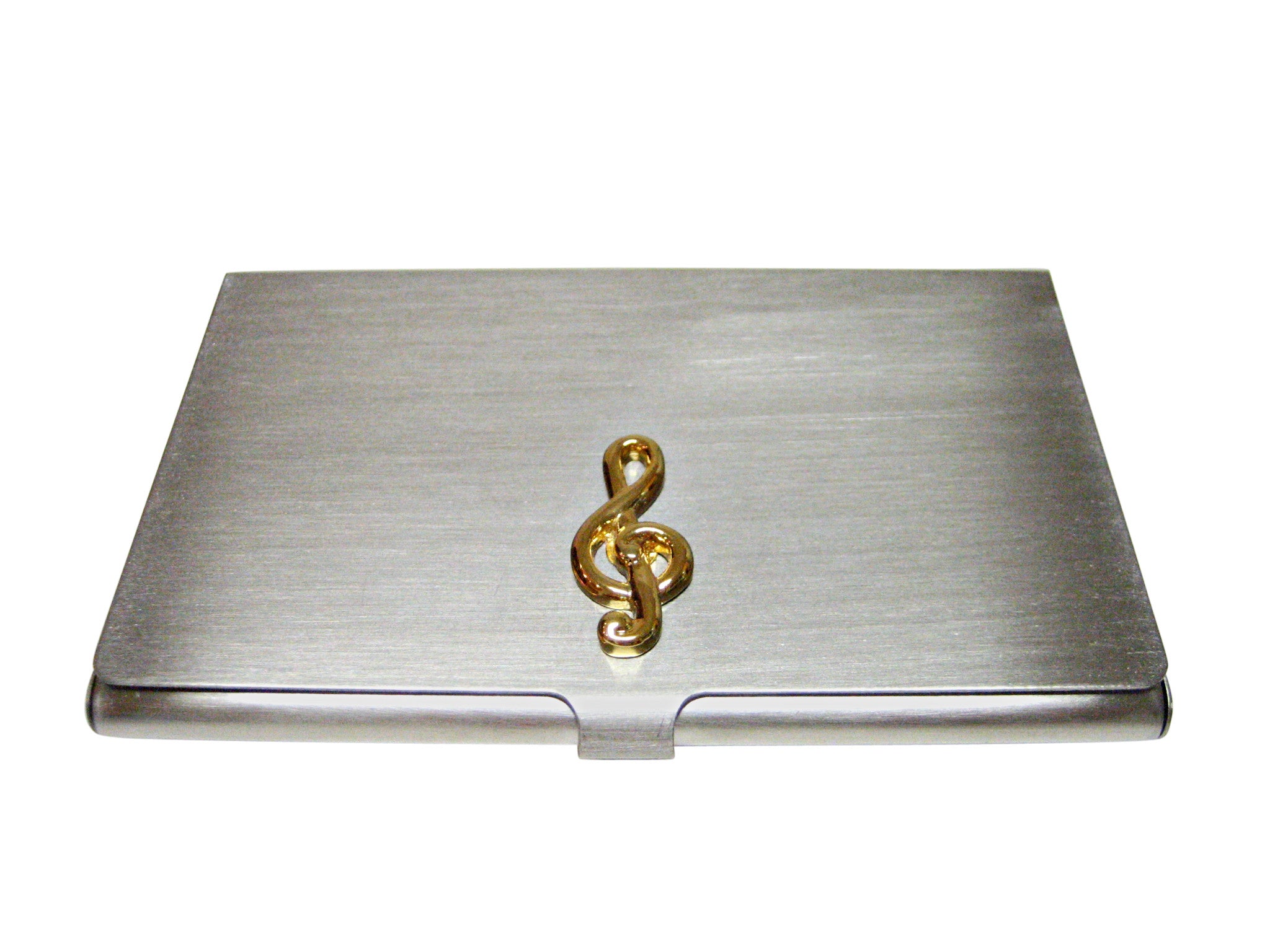 Gold Toned Musical Treble Note Business Card Holder