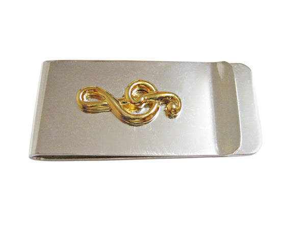 Gold Toned Musical Treble Note Money Clip