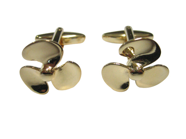 Gold Toned Nautical Boat Propellor Cufflinks
