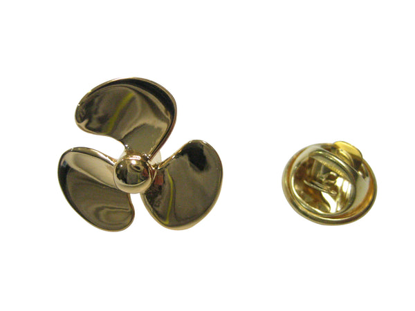 Gold Toned Nautical Boat Propellor Lapel Pin
